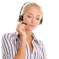 Portrait of young telephone operator Royalty Free Stock Photo