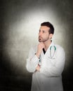 Portrait Of Young Thoughtful Male Doctor