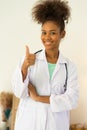 Portrait young woman doctor happy smiling confidence proud positive