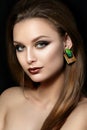 Portrait of young woman with beautiful makeup Royalty Free Stock Photo