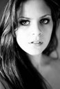 Portrait of young woman in black and white Royalty Free Stock Photo