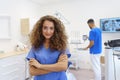 Portrait of young woman dentist at private dental clinic.