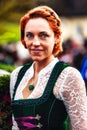 Portrait of a young woman in dirndl Royalty Free Stock Photo