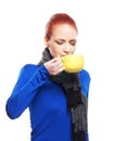 Portrait of a young woman drinking a cup of coffee Royalty Free Stock Photo