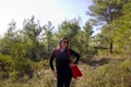 Portrait of young woman in the forest in Turkey