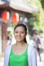 Portrait of Young Woman in Nanluoguxiang, Beijing Royalty Free Stock Photo