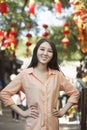 Portrait of Young Woman in Nanluoguxiang, Beijing Royalty Free Stock Photo