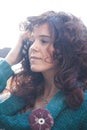 Portrait of young woman with natural curly hair Royalty Free Stock Photo