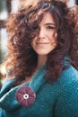 Portrait of young woman with natural curly hair Royalty Free Stock Photo