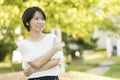 Portrait young woman outdoor back light Royalty Free Stock Photo