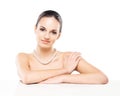 Portrait of a young woman with pearl jewelry Royalty Free Stock Photo