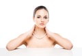 Portrait of a young woman in a pearl necklace Royalty Free Stock Photo