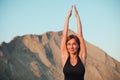 portrait of a young woman practicing yoga Royalty Free Stock Photo