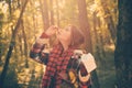 Portrait Of Young Woman Sniffing Nasal Spray Closing One Nostril. Young woman having flu and blowing her nose. Cold flu Royalty Free Stock Photo