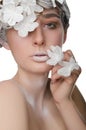 Portrait of a young woman with a snow make-up Royalty Free Stock Photo