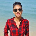 Portrait of young woman in sunglases Royalty Free Stock Photo