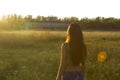 Portrait of young woman watching the sunset Royalty Free Stock Photo