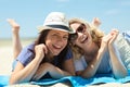 portrait young women at beach Royalty Free Stock Photo