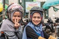 Portrait young women in Terong Street Market in Makassar, South Sulawesi, Indonesia Royalty Free Stock Photo