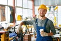 Smiling Young Workman on Break Royalty Free Stock Photo
