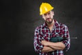 Portrait of young workman with drill Royalty Free Stock Photo