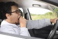 Sleepy Tired Male Driver Royalty Free Stock Photo