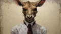 Corporate Punk Kangaroo Tie Painting