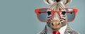 Portrait zebra glasses intelligent business suit fashion head animal