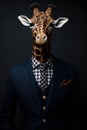 Portrait of a ziraffe wearing outfit. Royalty Free Stock Photo