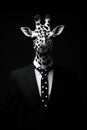 Portrait of a ziraffe wearing outfit. Royalty Free Stock Photo