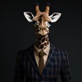 Portrait of a ziraffe wearing outfit. Royalty Free Stock Photo