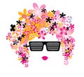 Portraite with glasses and flower hair