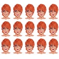Portraits of beatuful woman with red hair