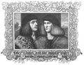 Portraits of brothers Bellini in the old book Peinture Italienne, by P. Mantz, 1870, Paris