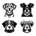 portraits of cute dogs vector logo stencil