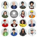 Portraits of DIverse People with Different Jobs Royalty Free Stock Photo