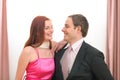 Portraits of formally dressed smiling couple Royalty Free Stock Photo