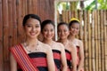 Portraits of Kadazan Dusun young girls in traditional attire Royalty Free Stock Photo