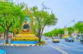 The portraits of King Rama X at Ratchadamnoen Avenue, Bangkok, Thailand Royalty Free Stock Photo