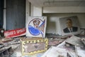 Portraits of the leaders of the Soviet Union in one of the rooms in ghost city Pripyat, Ukraine, December 2019