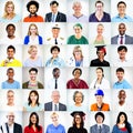 Portraits of Multiethnic Mixed Occupations People Concept Royalty Free Stock Photo
