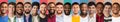 Portraits Of Smiling Multicultural Men Of Different Age Posing Over Colorful Backgrounds Royalty Free Stock Photo