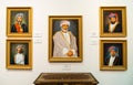 Portraits of Sultan Qaboos and his royal family inside the Bait Al Zubair Museum in old Muscat or Sultanate of Oman