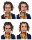 Portraits of woman in different emotions Royalty Free Stock Photo