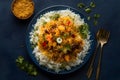 portrayal of Indian biryani rice in foodgraphy photography