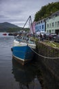 Lunch near a fishing boat in Portree, Scotland Royalty Free Stock Photo