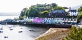 Portree harbor and Quay Street in Skye, Scotland