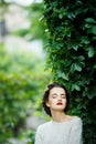 Portreit of young girl posing in a vineyard Royalty Free Stock Photo