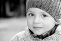 A portret of a little boy outside. Royalty Free Stock Photo