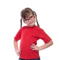 Portret of little cute girl wearing glasses Royalty Free Stock Photo